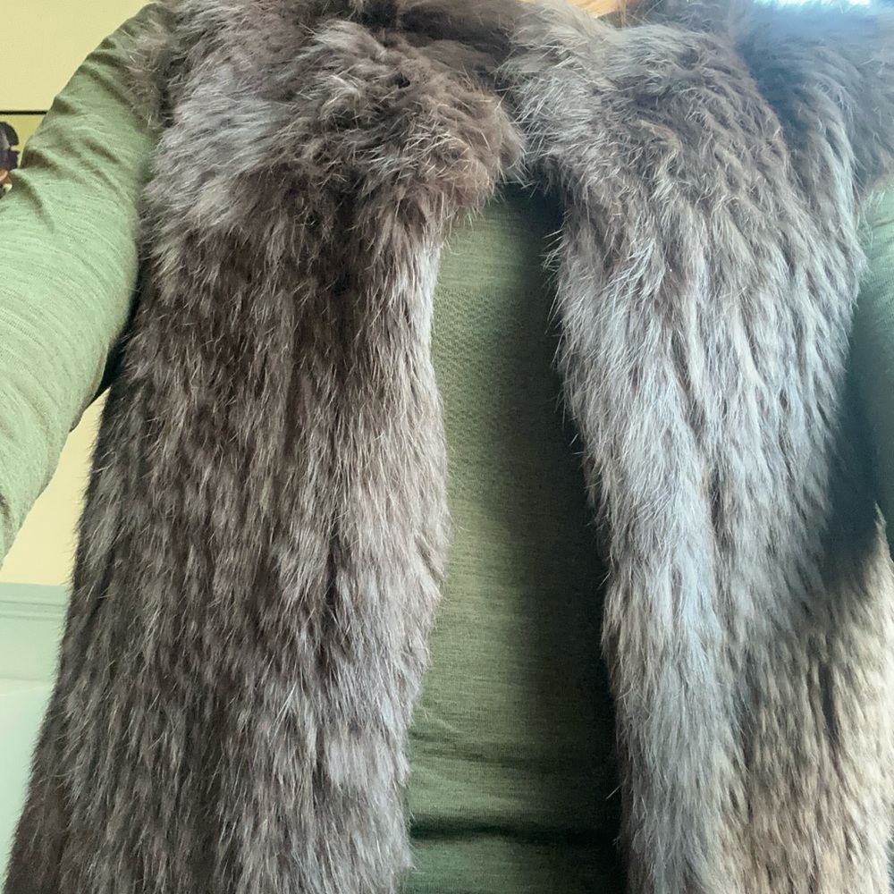 525 America Revolve Women’s Natural Rabbit Fur Brown Vest Small - Picture 3 of 13